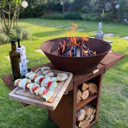ASH - Phoenix - XXL - Cortenstaal - Plancha barbecue met grillring - Buitenkoken - Plancha BBQ - Plancha Bakken - Roest- Grillring - Extra groot — thumbnail 3