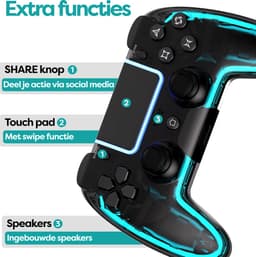 Draadloze RGB Controllers geschikt voor PS4 controller - Shock V3 - Macro Knoppen - LED Verlichting - Geschikt voor Playstation 4 Controller - Transparant — thumbnail 5