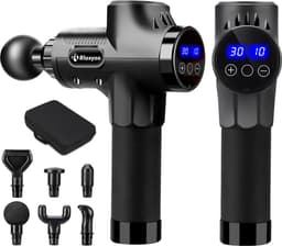 Momentum® - Hoge Frequentie Massagegun - 6 Opzetstukken - 30 standen hoge frequentie - LCD Touch screen - Massage apparaat - Met Draagtas - Sport en Relax - Fitness - LED Indicator - Spier Ontspanning - Zwart — thumbnail 1