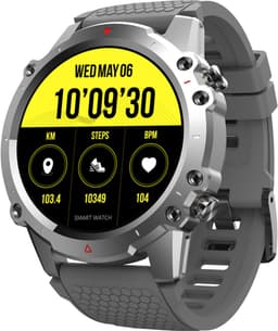 WizBay Premium Select® 1,45 Inch Smartwatch - Bluetooth Bellen - Hartslag Zuurstof - IP67 Waterdicht - Sportmodi - 280mAh - Zilver Zwart Extra Grijs Siliconen Band — thumbnail 3