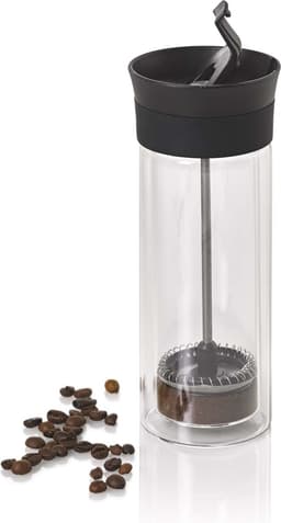 Adhoc - Thermo Koffie Pressbeker 300 ml - Glas - Zwart — thumbnail 2