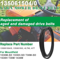 Dailygoods- Grasmaaier Riem Vervanging - Onderdeelnummer 135061504/0 - Breedte 13 mm - Omtrek 1956 mm - Geschikt voor Mountfield 1538M-SD/T38M-SD - Zwart - Maaier Riem — thumbnail 5