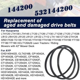 Dailygoods- Grasmaaier Aandrijfriem Vervanging 1/2" x 88" - Compatibel met Husqvarna - Voor AYP/Rijmaaier - Onderdeelnummer 144200 - Geschikt voor 42" Maaidek - Schokbestendig en duurzaam — thumbnail 5