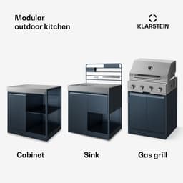 Klarstein Gasbarbecue WaldChef 30 mbar – 4 branders BBQ grill 12.800 W, rvs, gietijzeren grillrooster, thermometer, piëzo ontsteking - Gasgrill Buitenkeuken — thumbnail 5