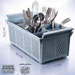 Bestekmanden Vaatwasser - Horeca Manden - Efficiënt Spoelen - Dubbelpak XXL - 2 stuks - Groen — thumbnail 3