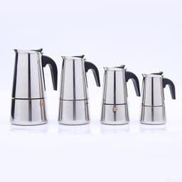 Espresso Maker - Moka Pot - 100ml 200ml 300ml 450ml RVS Koffiezetapparaat voor Thuis en Kantoor Gebruik — thumbnail 5