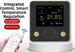 Slimme thermostaat - Wifi regelaar - Energie besparen - Spraakbesturing compatibel - 10x10x6 cm - Zwart — thumbnail 5