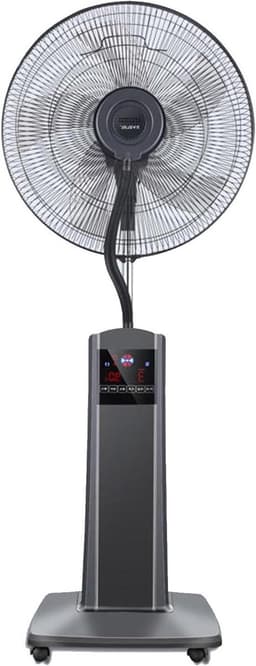 Mistventilator Staande Ventilator - Sproei Koeling - Verfrissing Binnen - 3 Windsnelheden Afstandsbediening - 1.7L Reservoir - Zwart — thumbnail 1