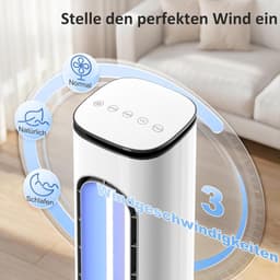 Torenventilator - Staande ventilator - Rustige slaap - Bladloos ontwerp - 955 cm hoog - Wit — thumbnail 5