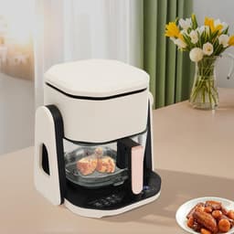 Heteluchtfriteuse - Olievrije Frituur - Gezond Koken - Glazen Kom Touchscreen - 45 Liter - Wit — thumbnail 1