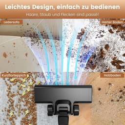 Stofzuiger Stok - Kleine stofzuiger - Snel schoonmaken - Krachtige zuigkracht - 1500 Gram - Zwart — thumbnail 3