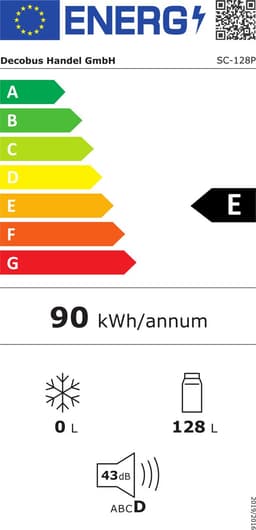 Gutent-Minikoelkast - 128L totaal - 8L vries - LED-verlichting - Geruisloos - Verstelbare planken - Zwart — thumbnail 2