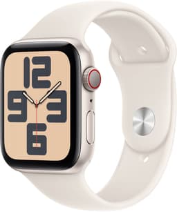 Apple Watch SE 2024 GPS + Cellular 44mm Starlight Aluminium Case with Starlight Sport Band - M/L — thumbnail 1
