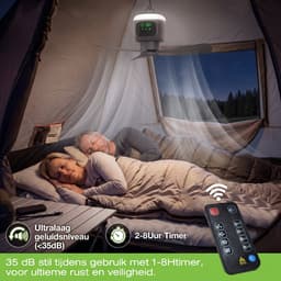 MUPOO Draagbare Oplaadbare ventilator lamp camper met Afstandsbediening - Ø 45cm-12000mAh - 4 Standen-Timer - Stille Motor & Type-C Opladen - lamp ventilator plafond voor Slaapkamer, Tuin, Kamperen, RVs & Buiten — thumbnail 2