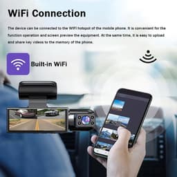 Dashcam Auto - Autocamera Rijcamera - Veiliger Rijden - Voor Achter en Interieur - Inclusief 64GB - Zwart — thumbnail 2