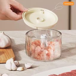 Mini Keukenmachine - Elektrische Hakker - Maaltijd Voorbereiding - Eenvoudige Bediening - 350ml Capaciteit - Crèmekleurig — thumbnail 3