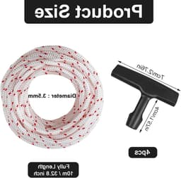 Startkoord voor grasmaaier met 4 handvatten, geschikt voor bosmaaiers en kettingzagen, motoronderdelen voor tuinmachines — thumbnail 5