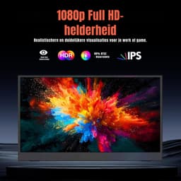 AHD® Portable Monitor - Draagbare Monitor - Portable Monitoren - Portable Monitor Laptop - Zwart - 1cm x 41cm x 36cm — thumbnail 4