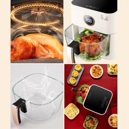 Airfryer - Friteuse Elektrische Friteuse - Gezond Koken - Visueel Frituurmandje - 5 Liter - Wit — thumbnail 4