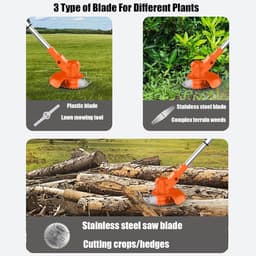 Draadloze Grasmaaier - Kantenmaaier Bosmaaier - Tuinonderhoud - Verstelbare Hoogte - 35 cm - Zwart — thumbnail 3