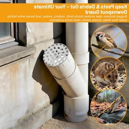 Set van 4 RVS Afvoerbuizen Beschermers 90-110 mm - Bladfilter voor Buiten, Terras en Plat Dak — thumbnail 4