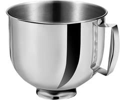 Keukenmachine Kom - Blender Vat - Mixen en Kneden - Roestvrij Staal 304 - 4.8 Liter - Zilverkleurig