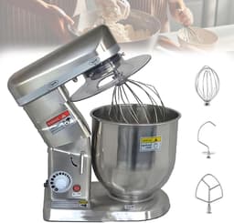 Keukenrobot - Keukenmixer Staande - Bakken en Koken - 3-in-1 Multifunctioneel - 5L Kom - Zilver — thumbnail 1