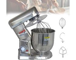 Keukenrobot - Keukenmixer Staande - Bakken en Koken - 3-in-1 Multifunctioneel - 5L Kom - Zilver
