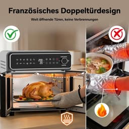 Heteluchtfriteuse - Mini oven - Veelzijdig koken - Dubbele kamer - 23 Liter - Gemengde kleuren — thumbnail 5