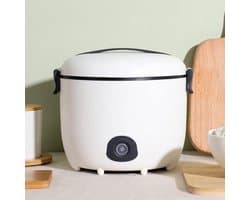 Rice Cooker, Mini Rice Cooker 1.8 Litre Small Multicooker with Removable Rice Pot with Non-Stick Coating and Keep Warm Function for 1-3 People, White
