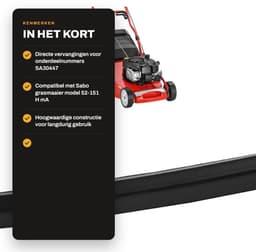 Dailygoods- Grasmaaier V-riem 2 stuks - Compatibel met SABO 52-151 H mA - Rubber met polyester - Bovenbreedte 9,5 mm - Binnenlengte 900 mm - Duurzaam en flexibel - V-snaar — thumbnail 2