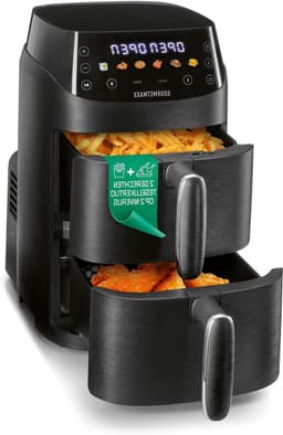 Heteluchtfriteuse Dubbele Kamer - Airfryer Duo - Gezond Koken - Twee Gerechten Tegelijk - 5 Liter - Zwart — thumbnail 1