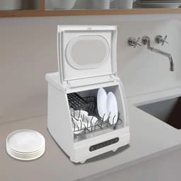 Mini-vaatwasser, 800 W, tafelvaatwasser, 220 V, elektrische vaatwasser, multifunctionele kleine vaatwasser met 5 functies en 360° waterrotatiespuit voor thuiskeukens, woningen — thumbnail 4
