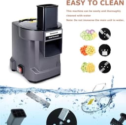 Elektrische Groentesnijder - Keukenmachine Raspmachine - Maaltijdvoorbereiding Versnellen - Drie-in-één Functionaliteit - 100W Vermogen - Zilver — thumbnail 5