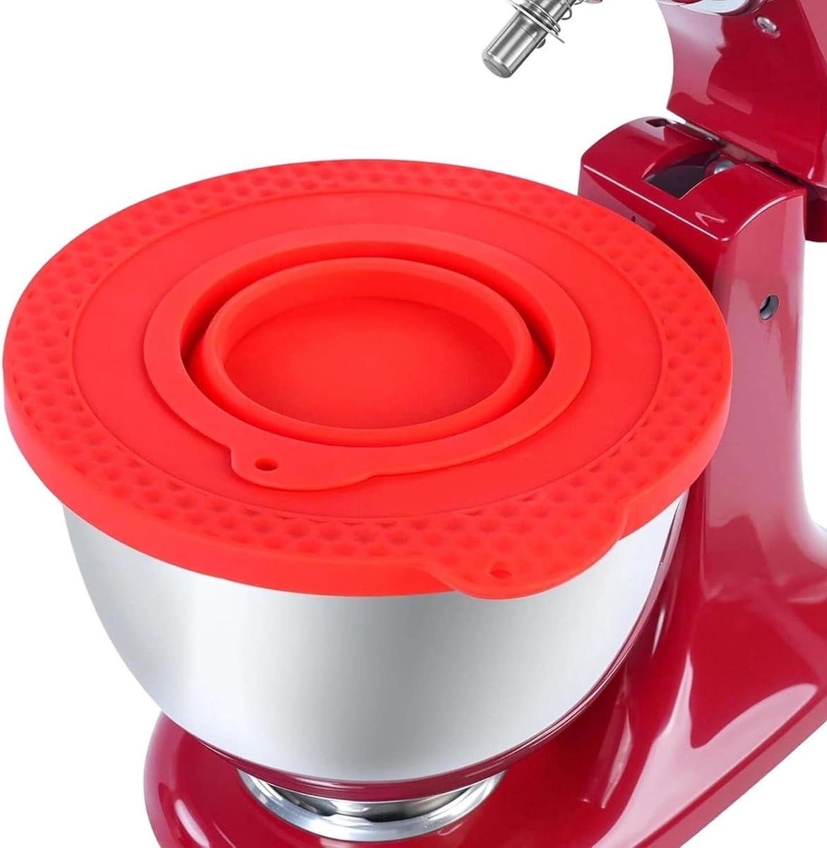 Mixer Kom Deksel - Spatdeksel Keukenmachine - Schoon Bakken - Sterke Afdichting - 23 cm Diameter - Wit — afbeelding 1