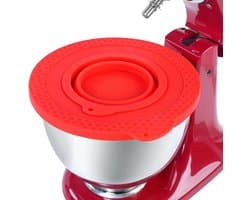 Mixer Kom Deksel - Spatdeksel Keukenmachine - Schoon Bakken - Sterke Afdichting - 23 cm Diameter - Wit