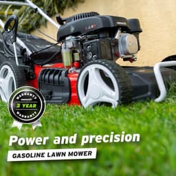 Benzine Grasmaaier - Zelfrijdende Maaier - Gazon Onderhoud - Krachtige 4-takt Motor - 46 cm Maaibreedte - Rood — thumbnail 2