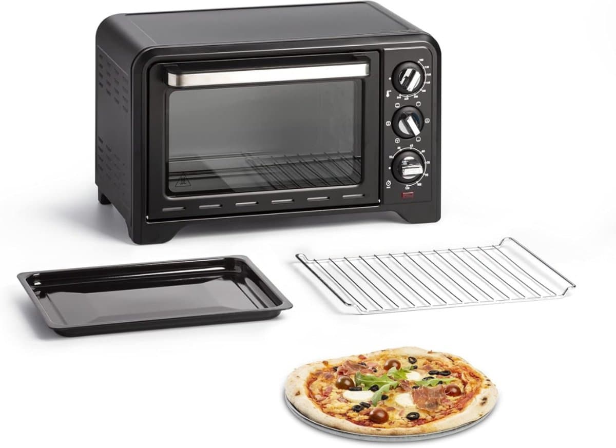 RVV® Heteluchtoven - Oven - Airfryer Oven - Zilveren Rand - - Zwart- 32cm x 47cm x 30cm — afbeelding 1
