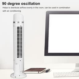 Torenventilator Bladloos - Staande Ventilator - Persoonlijke Koeling - Draagbaar USB Ontwerp - 40 Inch Hoogte - Wit — thumbnail 2