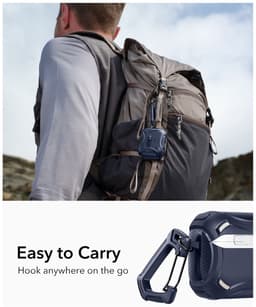 ESR Hoesje Geschikt Voor AirPods Pro 3 (2025) - Cyber FlickLock Case - Compatibel met MagSafe - Karabijnhaak - Blauw — thumbnail 3