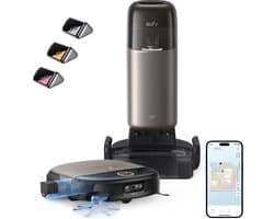 eufy Dweilrobot HydroJet S2 met 3pcs Aromatherapy block, 30kPa AeroTurboTM 2.0-Zuigkracht, Vloerreinigingssysteem 2.0, EcoCleanth Elektrolyse, Randreiniging, Haarvrije DuoSpiralt" Borstels, 12-in-1 UniCleanTM Station