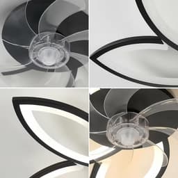 Plafondventilator met verlichting en afstandsbediening, 66W LED, 4600 lumen, dimbaar, 6 snelheden, 78 cm- Goud. — thumbnail 3