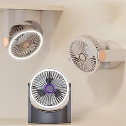 Verstelbare koelventilator - Met verlichting - Draagbaar - Luchtcirculatie - voor binnen en buiten — thumbnail 2