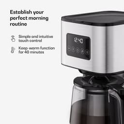 Klarstein Verosteel Filterkoffiemachine – RVS-koffiemachine, 1,5 L voor tot 12 kopjes, LCD-display, warmhoudfunctie 40 min, anti-druppelsysteem, automatische uitschakeling — thumbnail 5