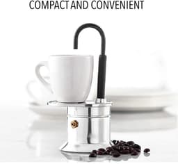 Dailygoody - Moka Pot - Koffiezetter - Perfect Voor Buitenfeesten - Zilver - Aluminium Koffiezetter - Handmatig Koffiezetten - 1 Kop — thumbnail 2