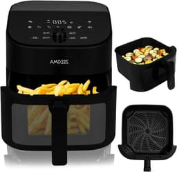 Heteluchtfriteuse - Airfryer - Gezond Koken - Snelle Opwarming - 6.5 Liter - Zwart — thumbnail 1