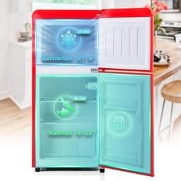 Kleine Koelkast - Compacte Koelkast - Dranken Koelen - Dubbele Deuren - 60 liter - Rood — thumbnail 5
