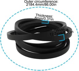 Dailygoods - Transportband 2184.4mm voor Grasmaaier, Compatibel met Mountfield 1643H-SD Twin — thumbnail 5