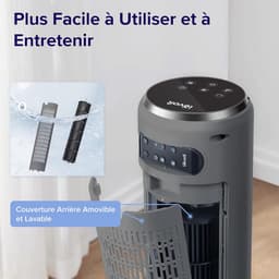 Torenventilator - Stille Ventilator - Verkoeling in Huis - 90 Graden Oscillatie - 92 cm - Grijs — thumbnail 5