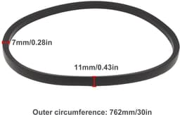 Dailygoods- Aandrijfriem 762 mm - Compatibel met Weibang Virtue 46 SV/46 SVP - Rubber - Antistatisch - Temperatuurbereik -18°C/+80°C - Grasmaaier Riem — thumbnail 3